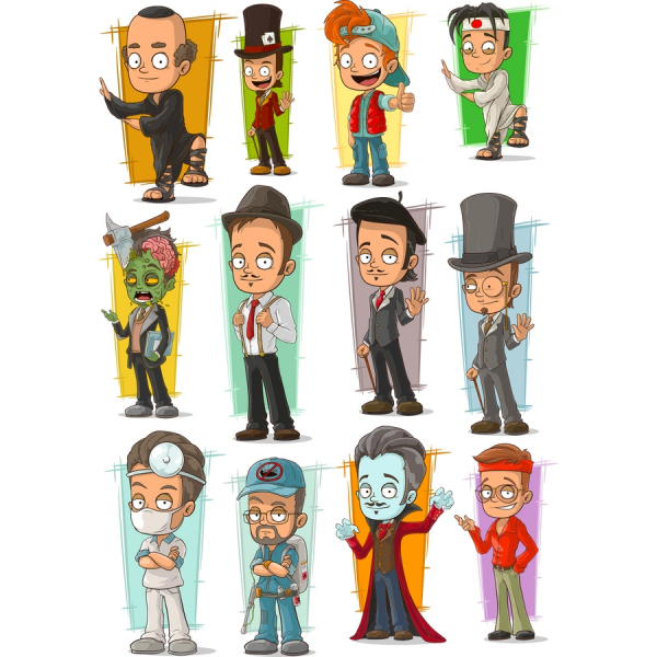 Character Clipart Bundle - 12 Unique Vector Illustrations Character Clipart Bundle - 12 Unique Vector Illustrations