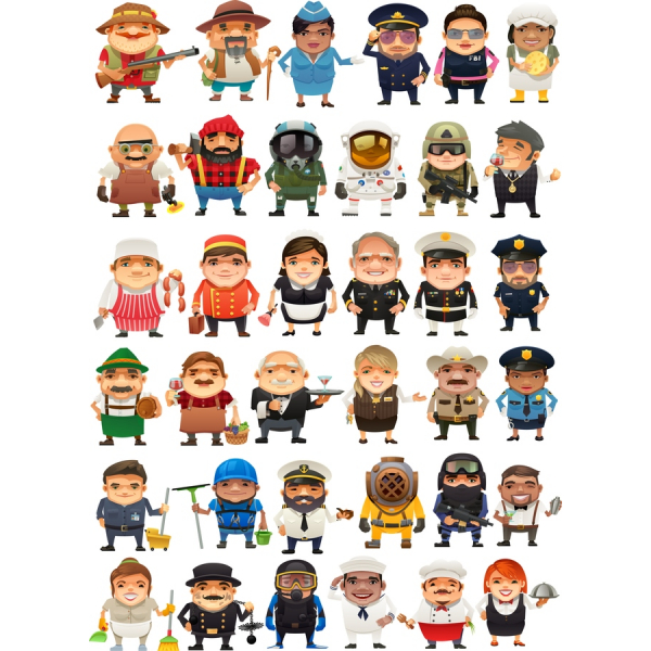 Unique Vector Character Illustrations Set Unique Vector Character Illustrations Set