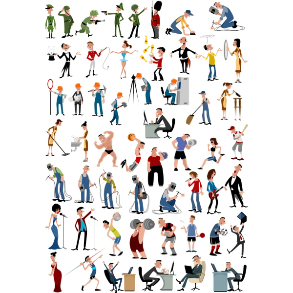 Vector Clipart Bundle: Diversi Personaggi in Azione Vector Clipart Bundle: Diversi Personaggi in Azione
