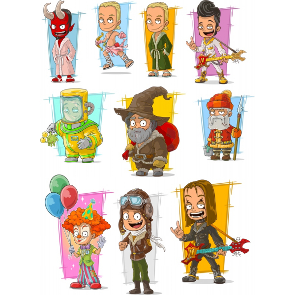 Cartoon Character Vector Clipart Set Cartoon Character Vector Clipart Set