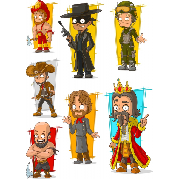 Cartoon-Charakter-Vektor-Illustrationen-Bundle Cartoon-Charakter-Vektor-Illustrationen-Bundle