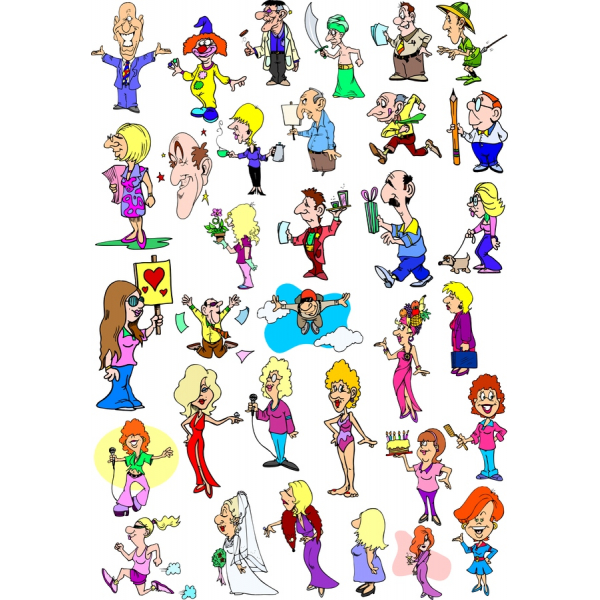 Cartoon Character Clipart Set - Whimsical Vector Illustrations Cartoon Character Clipart Set - Whimsical Vector Illustrations