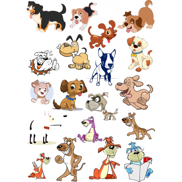 Pes Vektorové Kliparty Bundle - Hravé Pet Ilustrace Pes Vektorové Kliparty Bundle - Hravé Pet Ilustrace