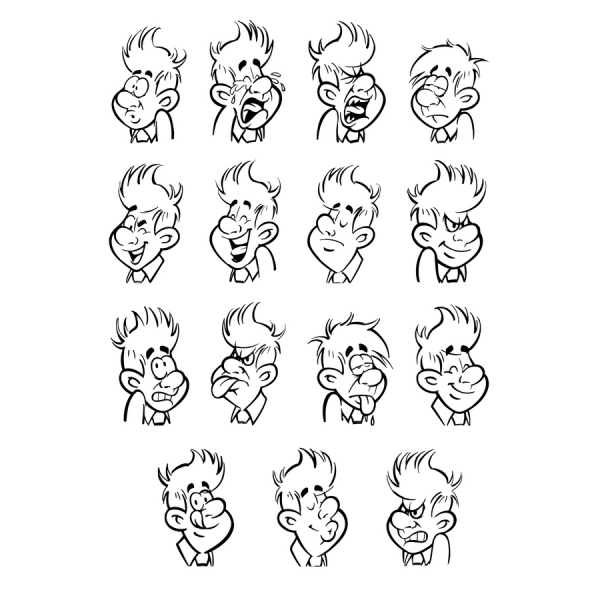 Lunefulde Følelser Vektor Clipart Bundt