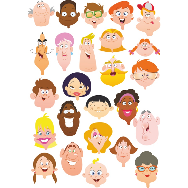 Vector ເຊີນຫນ້າ Clipart ສ້າງຕັ້ງ-ການສະແດງອອກລັກສະນະຂອງກາຕູນ
