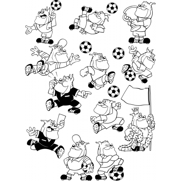 Lunatique Soccer Chien Vecteur Clipart Set Lunatique Soccer Chien Vecteur Clipart Set