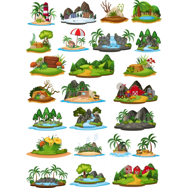 Naturwunder Clipart Bundle - 24 Einzigartige Vektor-Illustrationen Naturwunder Clipart Bundle - 24 Einzigartige Vektor-Illustrationen