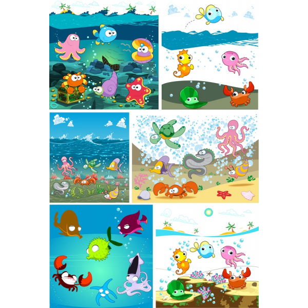 Mignon Créatures Sous-Marines Clipart Bundle Mignon Créatures Sous-Marines Clipart Bundle