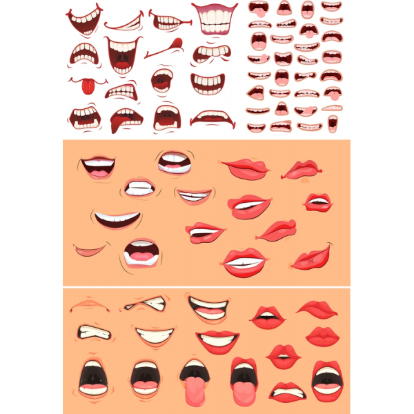 Emozione Espressioni Clipart Set - Illustrazioni Vettoriali per Ogni Progetto