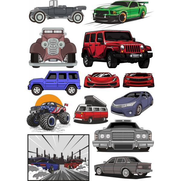 Αυτοκίνητο Διάνυσμα Clipart Bundle | SVG &amp; PNG Εικόνες