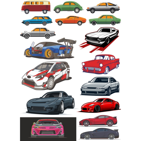 Benzersiz Vektör Araba Clipart Koleksiyonu-Anında İndir Benzersiz Vektör Araba Clipart Koleksiyonu-Anında İndir
