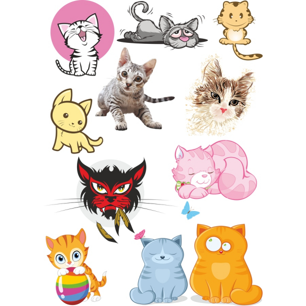 고양이 벡터 클립아트 번들-사랑스러운 고양이 그림 고양이 벡터 클립아트 번들-사랑스러운 고양이 그림