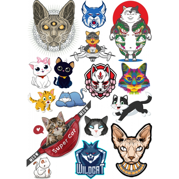 Kat-Tema Vektor Clipart Sæt