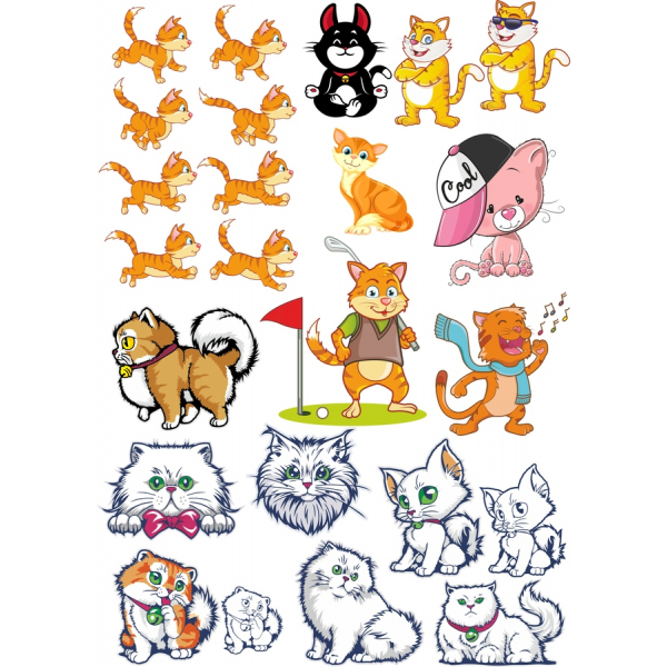 Macka i Pas Vektor Clipart Snop