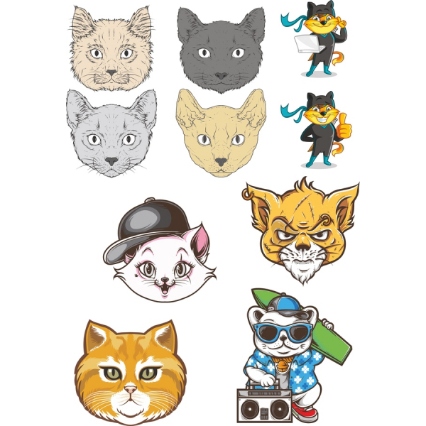 Cat Cartoon Clipart Bundle Cat Cartoon Clipart Bundle