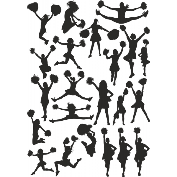 Cheerleader Silhouette Vektor-Bilder Cheerleader Silhouette Vektor-Bilder