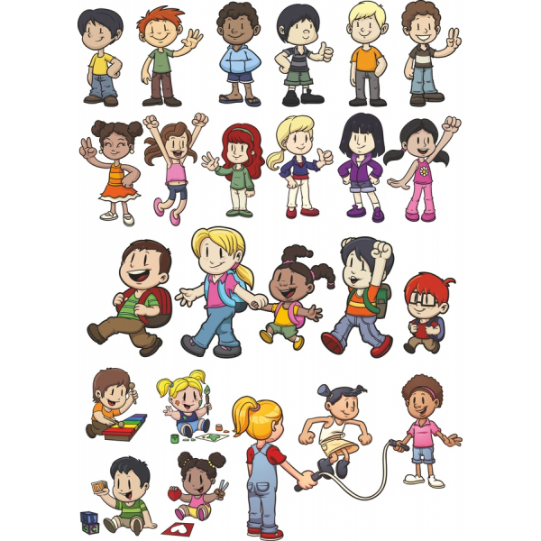 Watoto Vector Clipart Kifungu - Vielelezo Furaha ya Watoto Kucheza Watoto Vector Clipart Kifungu - Vielelezo Furaha ya Watoto Kucheza