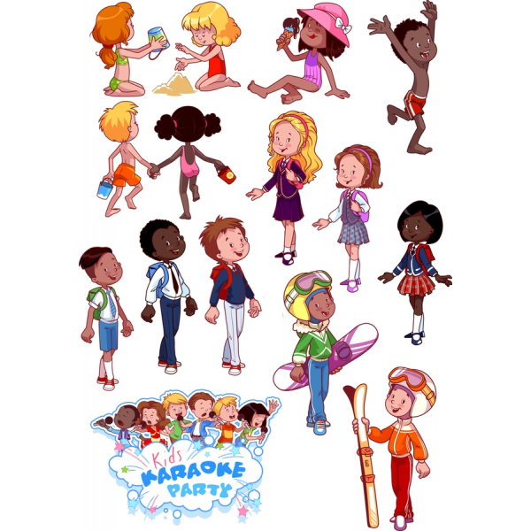 Kids Karaoke Party Vector Art Kids Karaoke Party Vector Art