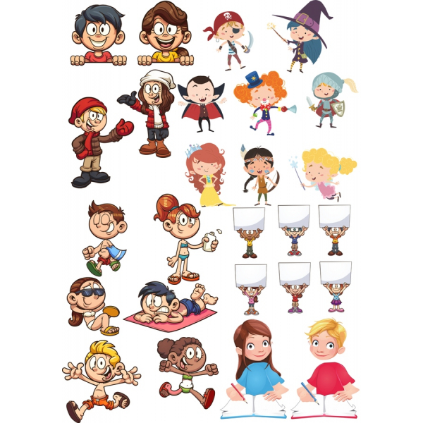 Lunatique Vecteur Clipart Collection pour les Enfants