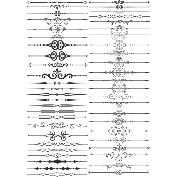 Vektor Dekorative Dividers - Elegant Linje Art Illustrationer Vektor Dekorative Dividers - Elegant Linje Art Illustrationer
