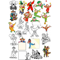Clown Bundle: უცნაურ Cliparts