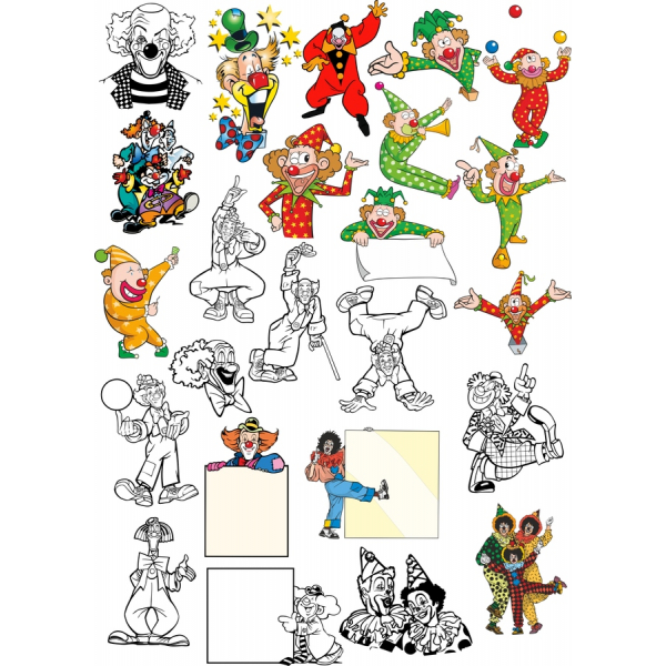 Klaun Vektorové Ilustrace Bundle - Zábavné A Hravé Kliparty Klaun Vektorové Ilustrace Bundle - Zábavné A Hravé Kliparty