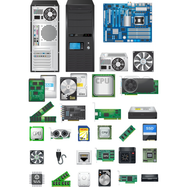 Computer Components Vector Clipart Set Computer Components Vector Clipart Set