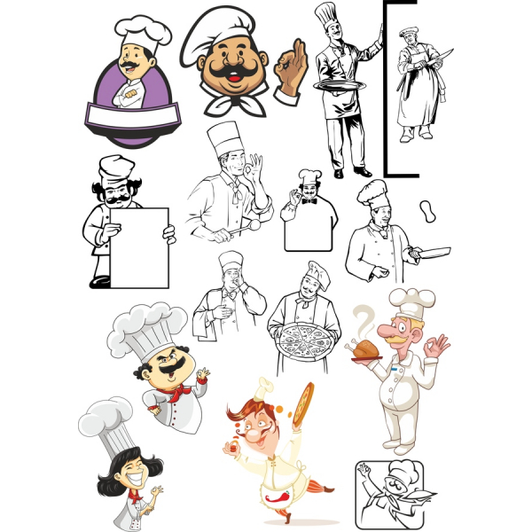 Chef Character Vector Clipart Bundle Chef Character Vector Clipart Bundle