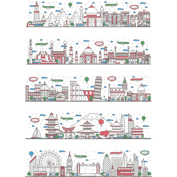 Globální Mezník Vektorové Ilustrace Kolekce Globální Mezník Vektorové Ilustrace Kolekce
