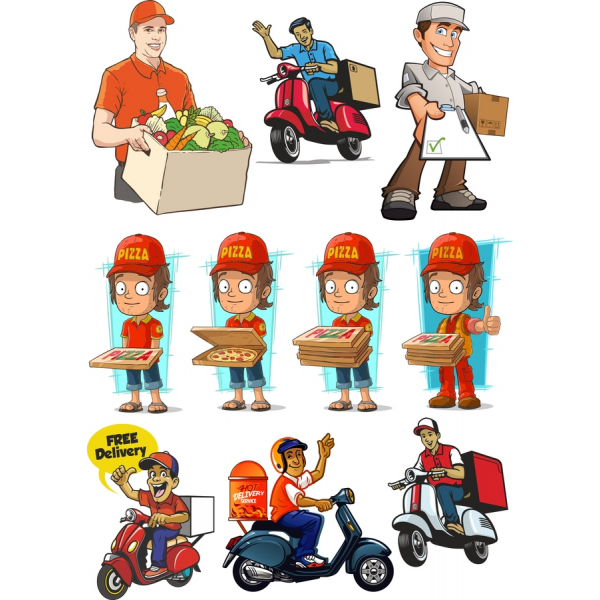 Levering Service Vector Clipart Set Levering Service Vector Clipart Set