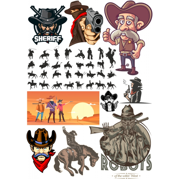 Wild West Vector Clipart Bundel - SVG en PNG Afbeeldingen Wild West Vector Clipart Bundel - SVG en PNG Afbeeldingen