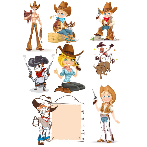 Cowboy Vector Clipart Set | Wild West Illustrations Cowboy Vector Clipart Set | Wild West Illustrations