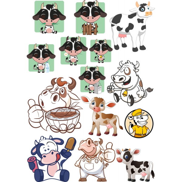 Sød Ko Vektor Clipart Sæt - SVG & PNG-Filer Sød Ko Vektor Clipart Sæt - SVG & PNG-Filer