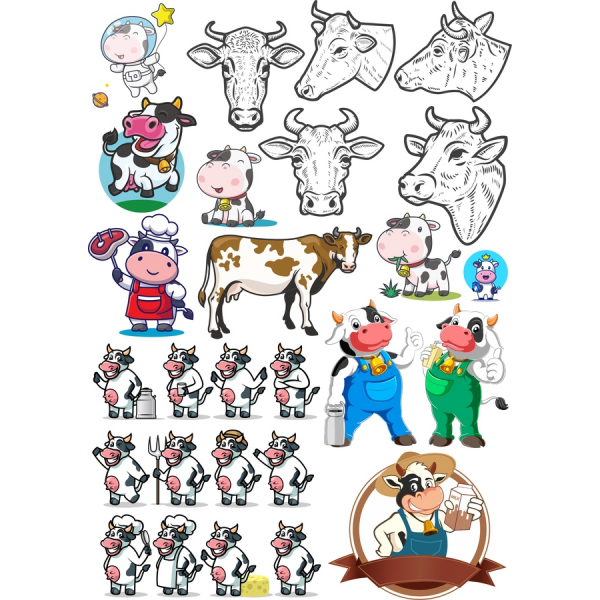 Ko-Tema, Vektor Illustrationer - Download Nu! Ko-Tema, Vektor Illustrationer - Download Nu!