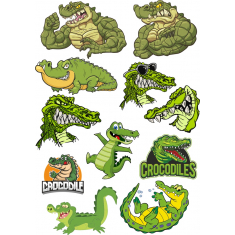 Crocodile Characters Set - Vibrant Cliparts Collection