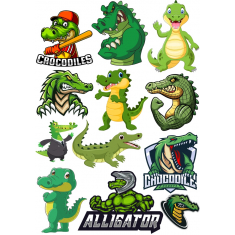 Crocodilian ตัวละครคลังภาพ-จัด