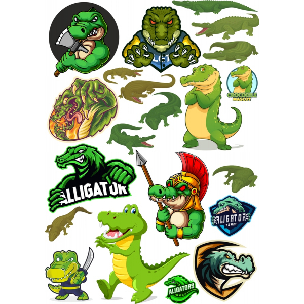 التمساح &amp; التمساح Clipart ناقلات حزمة
