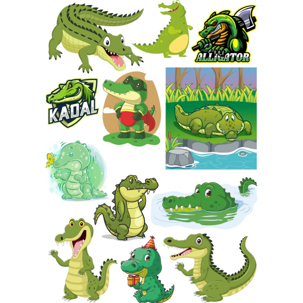 Alligator Clipart Collection - Fun Vector Illustrations