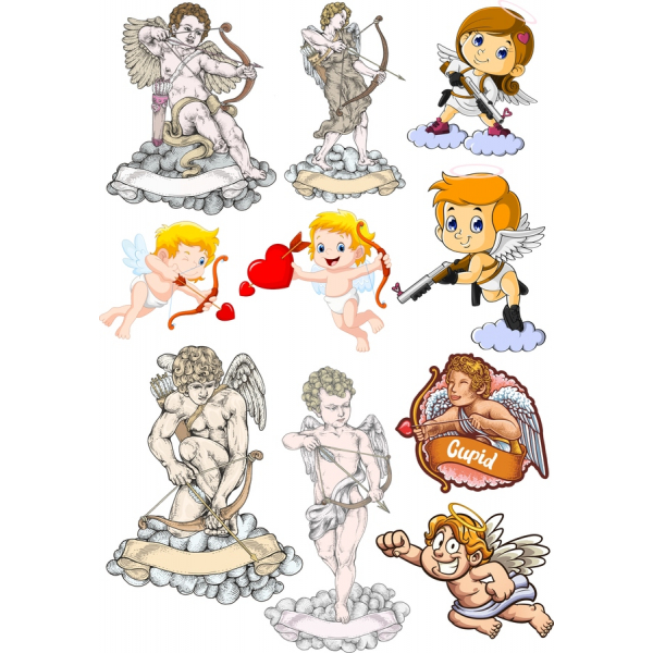 Amor Clipart Kolekce - Vektorové Ilustrace Sada Amor Clipart Kolekce - Vektorové Ilustrace Sada