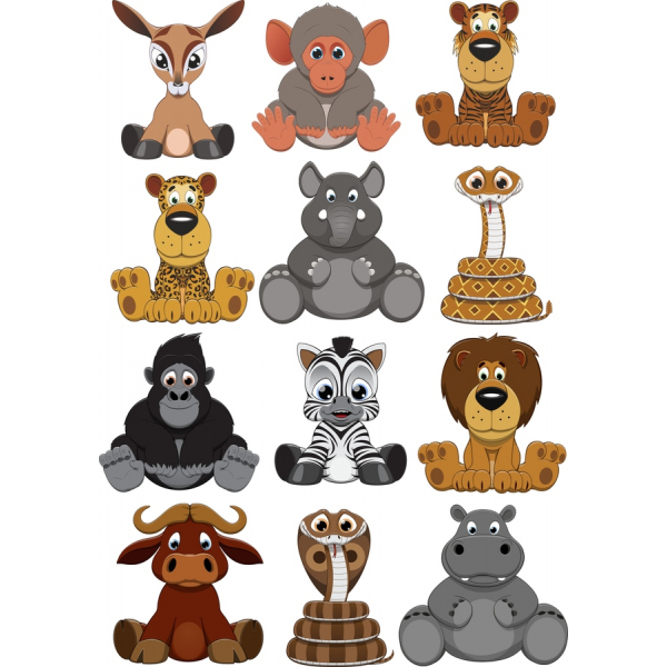 Animaux Mignons Amis Vecteur Clipart Bundle