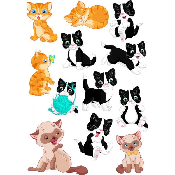 Chat Mignon Vector Clipart Set - Adorable Félin Illustrations Chat Mignon Vector Clipart Set - Adorable Félin Illustrations