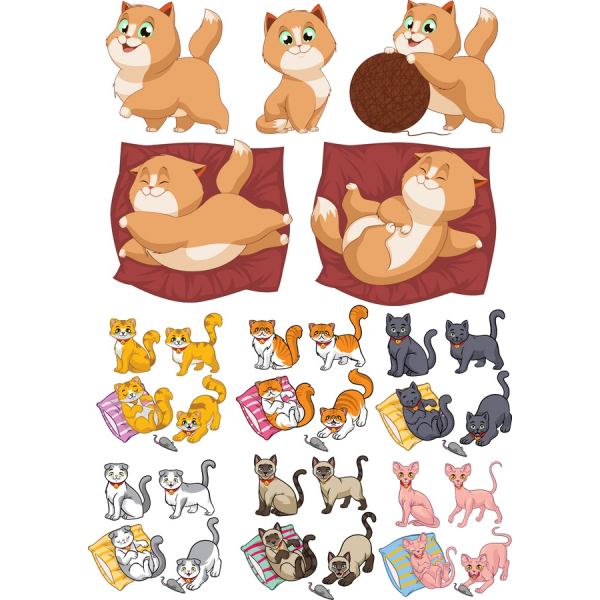 Wektor zestaw klipartów Cat - Urocze Wektorowych w formacie SVG i PNG Wektor zestaw klipartów Cat - Urocze Wektorowych w formacie SVG i PNG