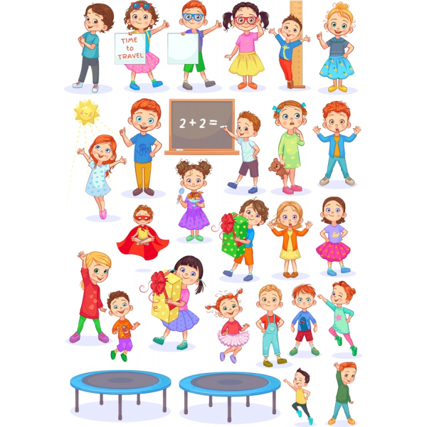 Kinder Vektor-Clipart-Bundle - 40 Verspielten Illustrationen