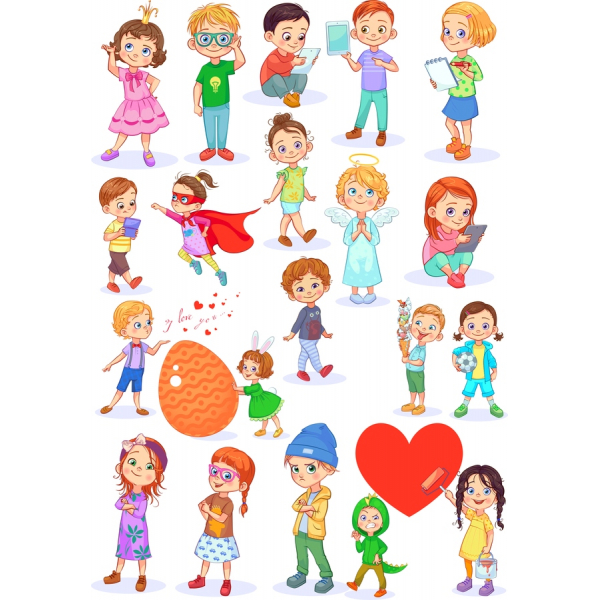 Les Enfants Des Aventures Vecteur Clipart Set