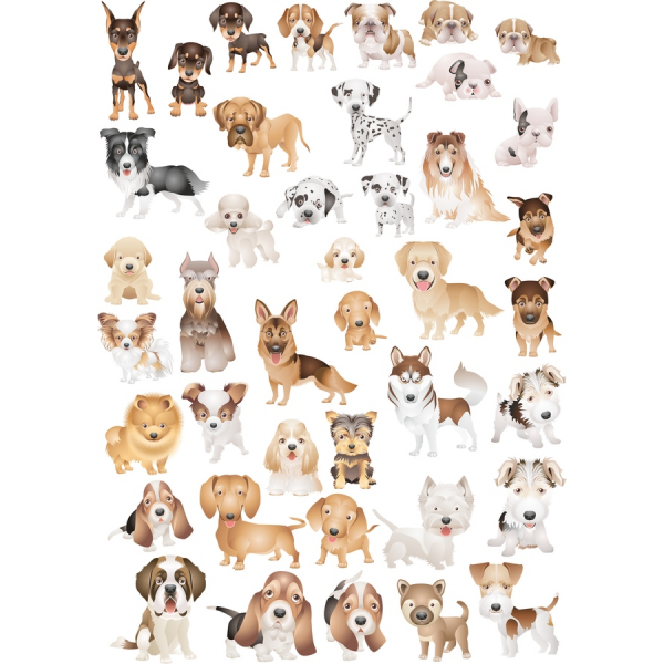 Mbwa Clipart Ukusanyaji - 50 Adorable Vector Vielelezo Mbwa Clipart Ukusanyaji - 50 Adorable Vector Vielelezo
