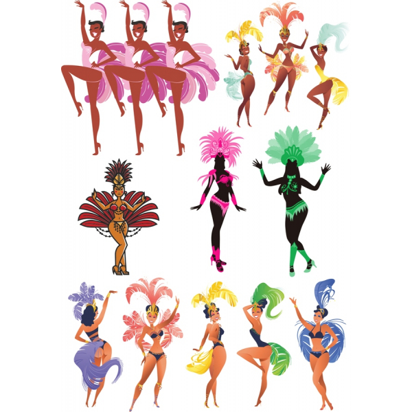 Carnival Dance Vector Clipart Set Carnival Dance Vector Clipart Set