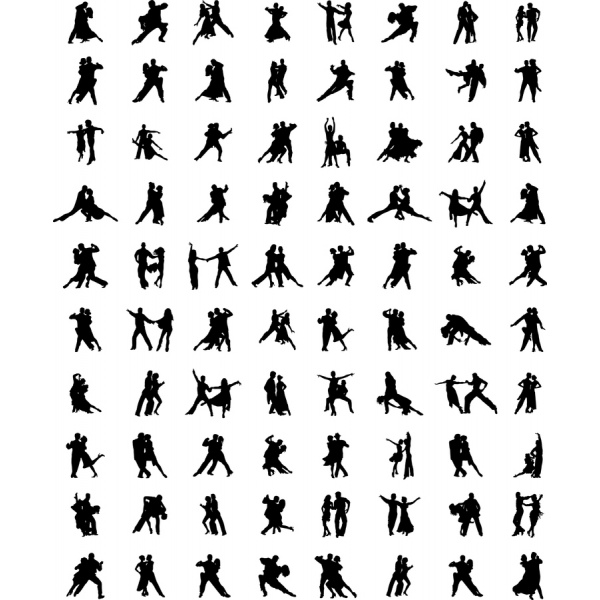 ベクターダンスClipartセットで優雅なダンスのシルエット ベクターダンスClipartセットで優雅なダンスのシルエット