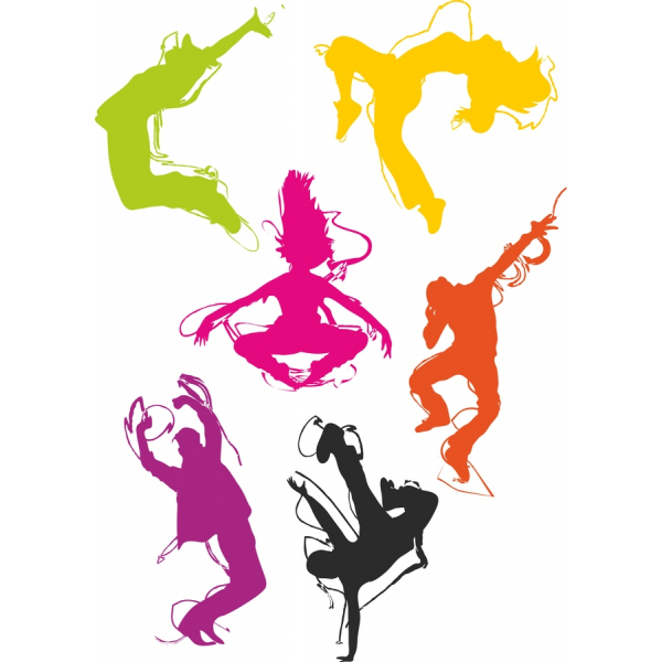 Vibrant Dance Silhouettes Vector Clipart Set Vibrant Dance Silhouettes Vector Clipart Set