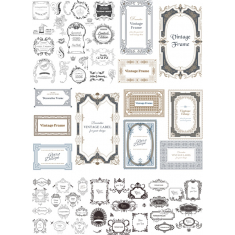 Vintage Ramme Clipart Sæt