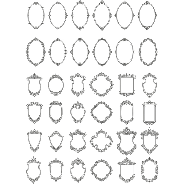 Ornamentale, Vettoriale Raccolta Frames - Elegante Set Clipart Ornamentale, Vettoriale Raccolta Frames - Elegante Set Clipart
